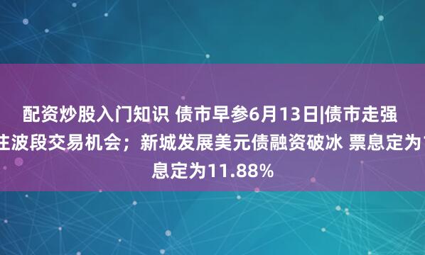 配资炒股入门知识 债市早参6月13日|债市走强 机构关注波段交易机会；新城发展美元债融资破冰 票息定为11.88%